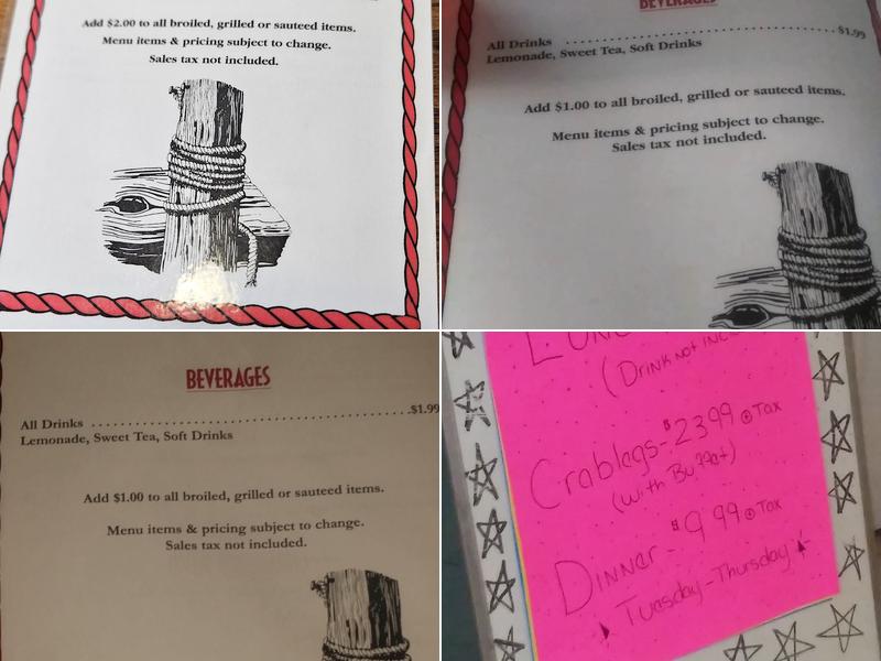 Sea Man's Seafood Menu