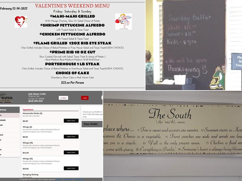 SALT WATER GRILLE Menu