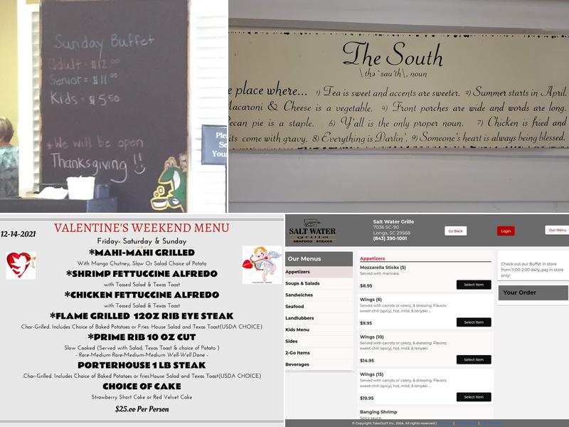 SALT WATER GRILLE Menu