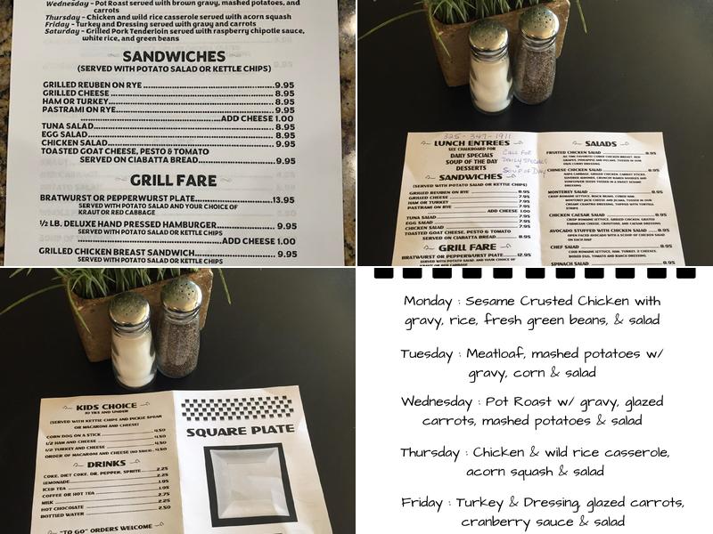 Square Plate Menu