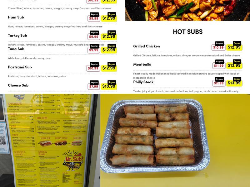 Mr Sub Menu