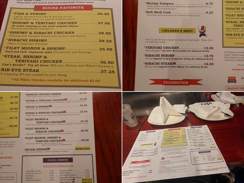 Miyabi Japanese Restaurant Menu