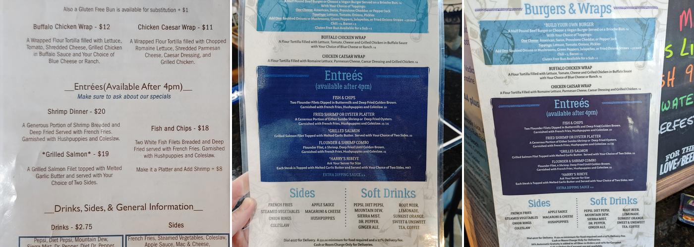 Captain's Cafe Menu
