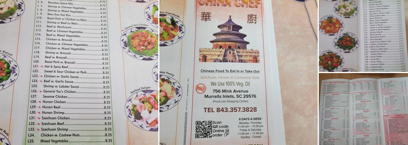 China Chef Menu