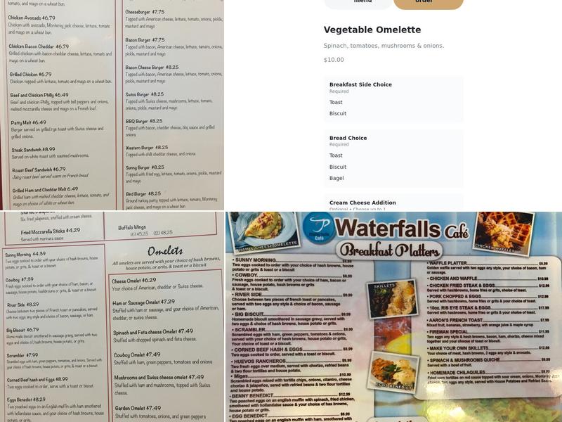 Waterfalls Cafe spring Menu