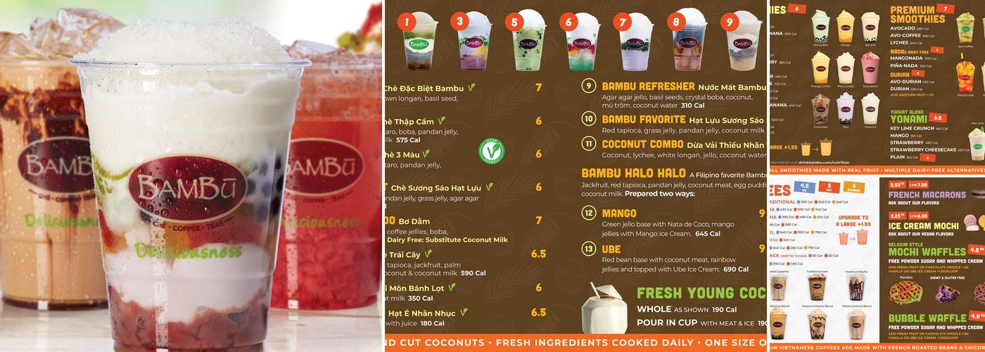 Bambu Desserts & Drinks Menu