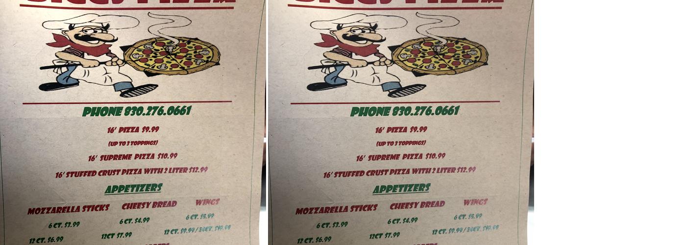 Biggs Pizza Menu