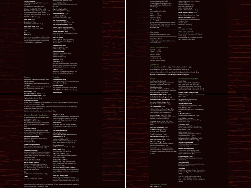 Magoo's Sports & Spirits Menu