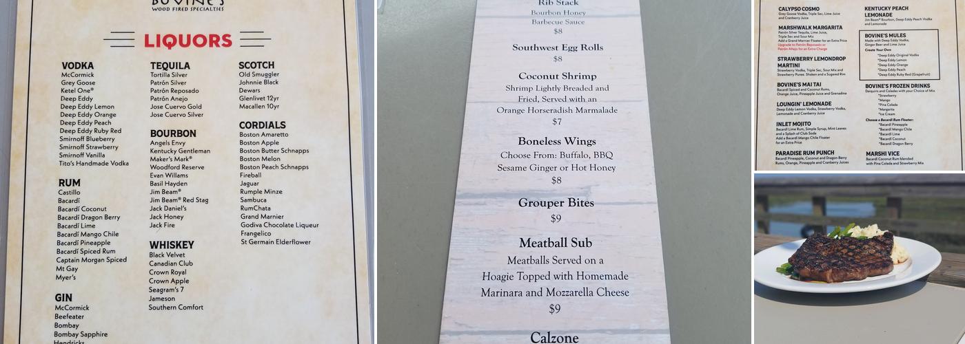 Bovines Menu