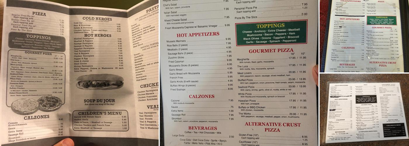 Surfside Beach Pizza Menu