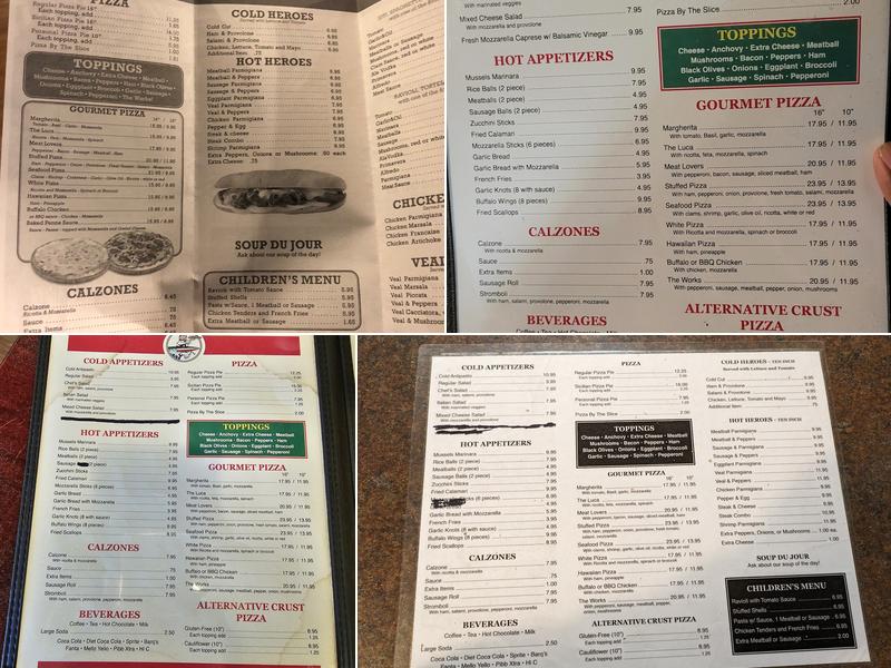 Surfside Beach Pizza Menu