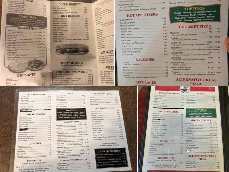 Surfside Beach Pizza Menu