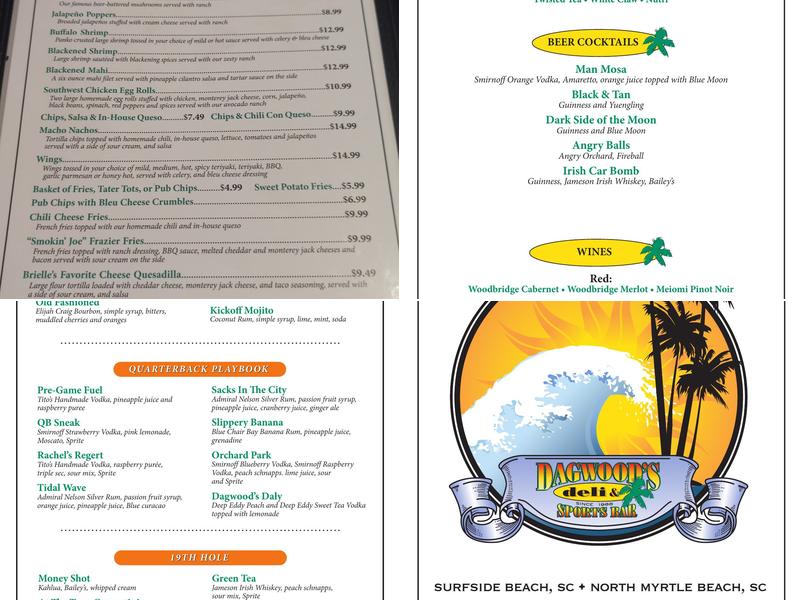 Dagwood's Deli & Sports Bar Menu