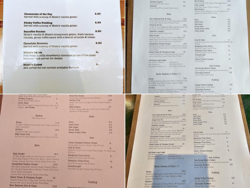 the Balavoulin Menu