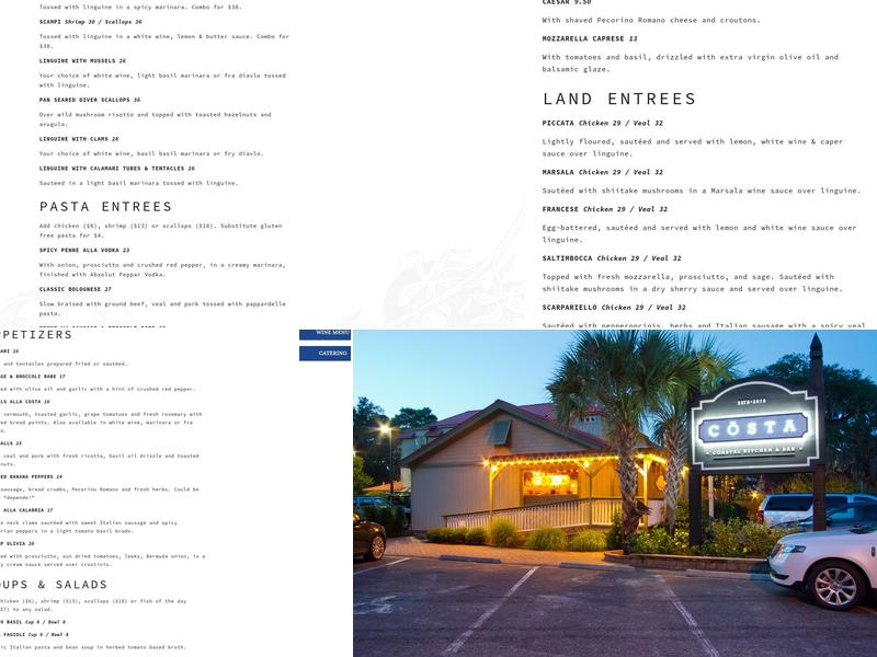 Costa Menu