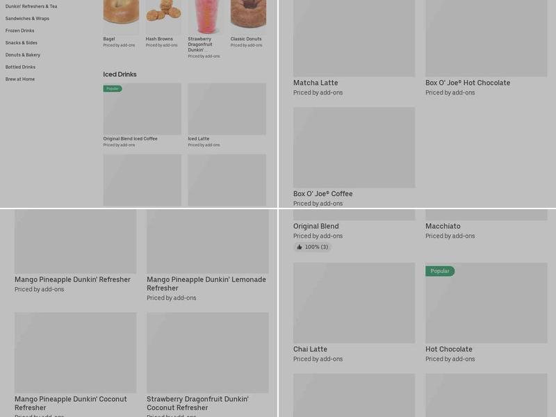 Dunkin' Menu