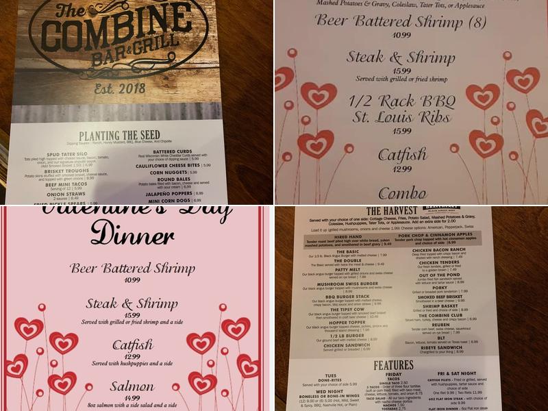 The Combine Bar & Grill Menu