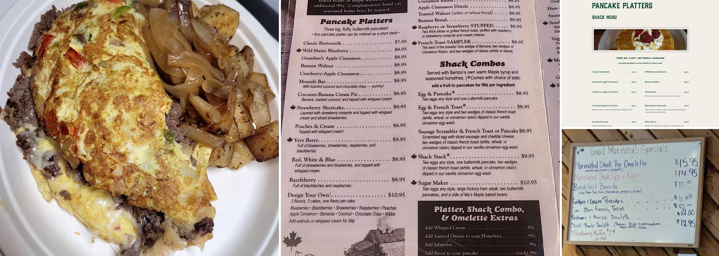 Benton's Sugar Shack Menu