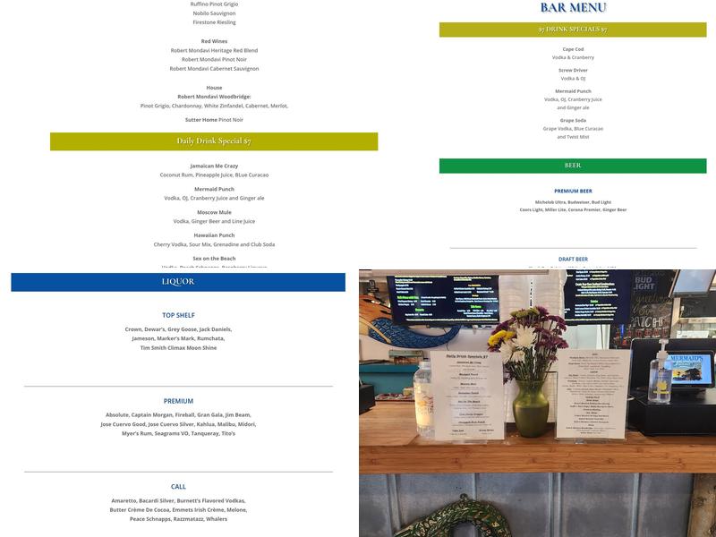 Mermaids Island Grill Menu