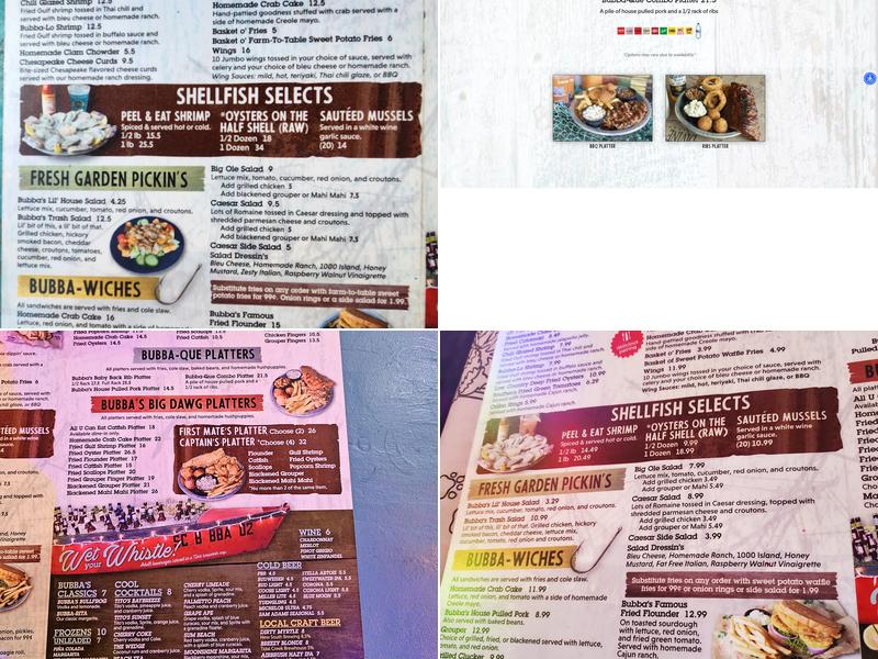 Bubba's Fish Shack Menu