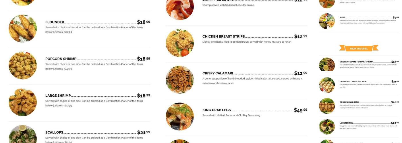 Seafood World Calabash Seafood And Steak Buffet Menu