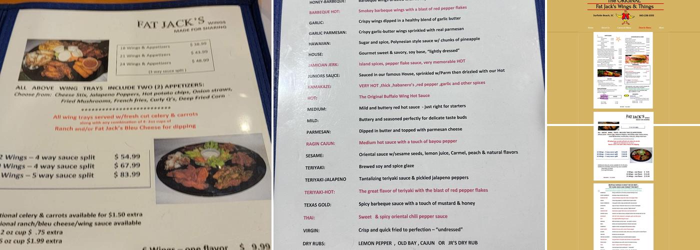 Fat Jack's Wings Menu