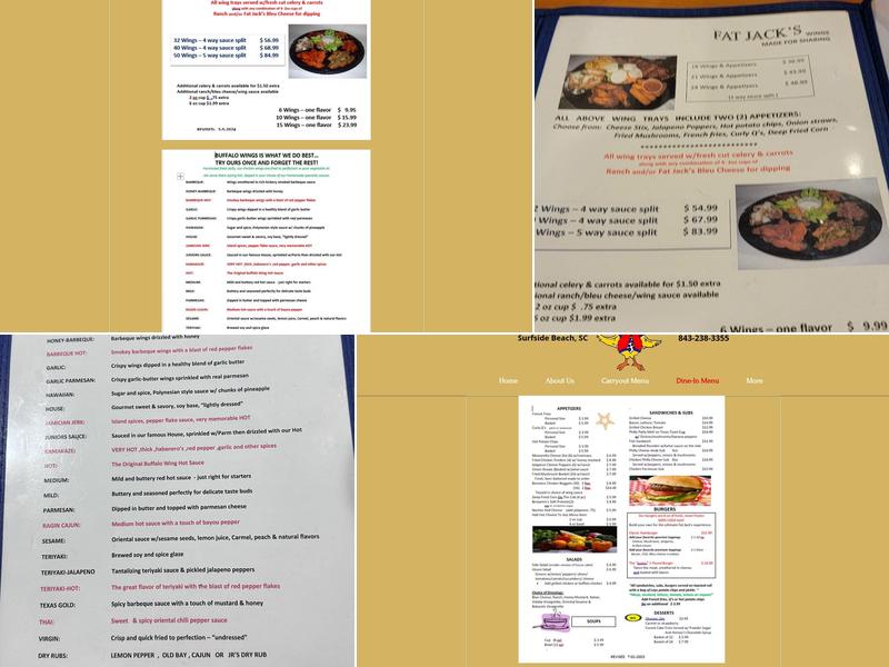 Fat Jack's Wings Menu