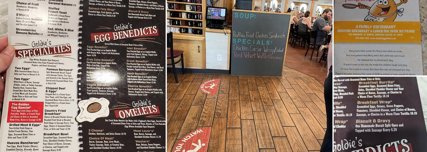 Golden Egg Pancake House Menu