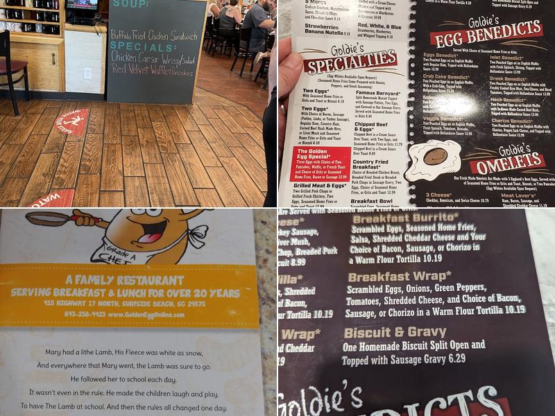 Golden Egg Pancake House Menu