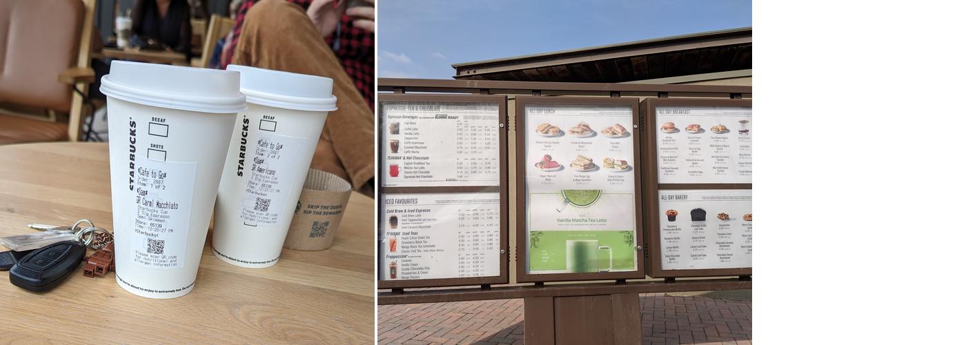 Starbucks Coffee Menu