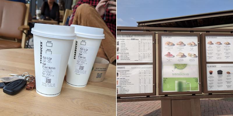 Starbucks Coffee Menu