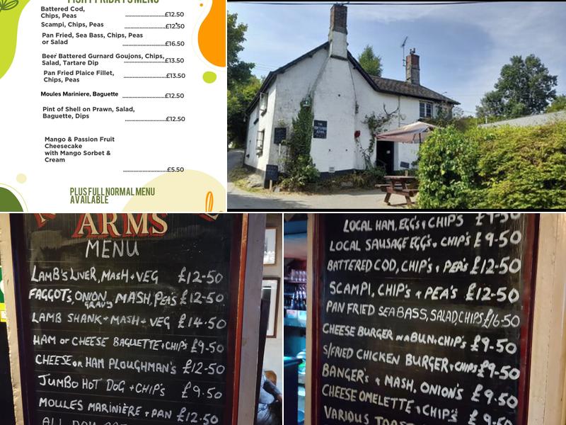 Northmore Arms, Wonson Menu