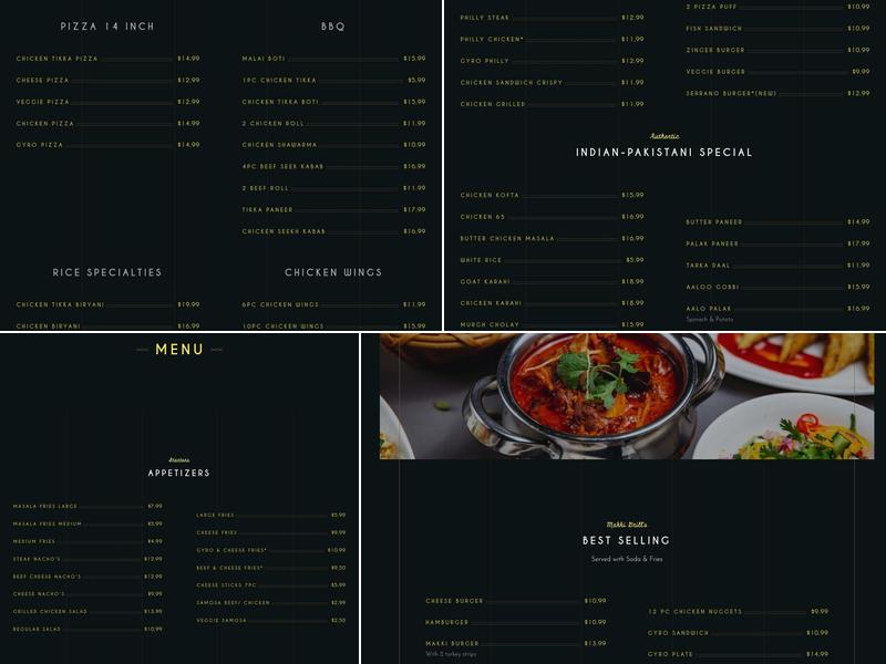 Makki Grill Menu