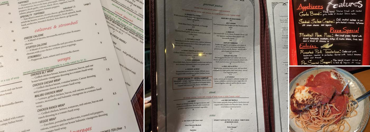 Rotelli Pizza & Pasta Menu