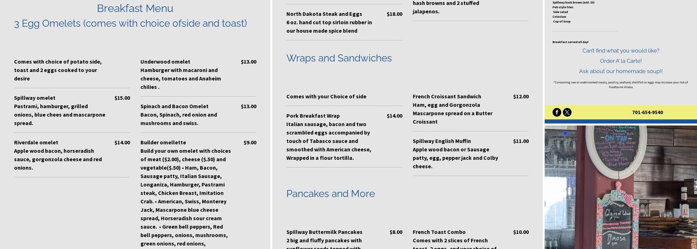 Spillway Coffee House LLC Menu