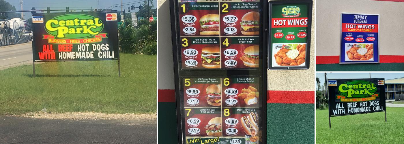 Central Park Menu