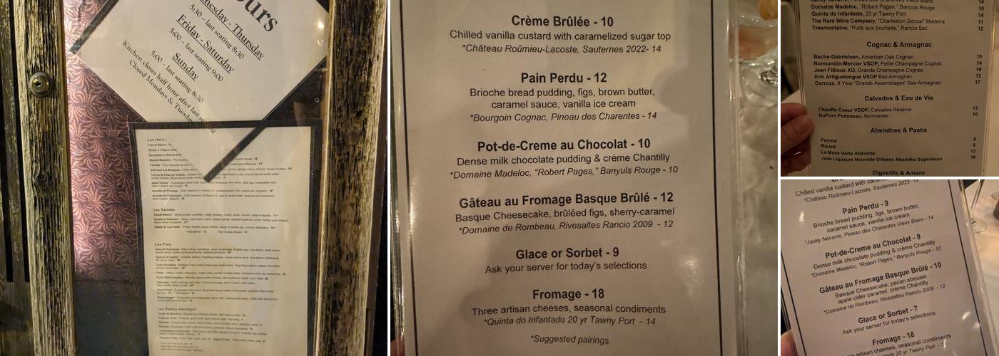 Bistro Campagne Menu