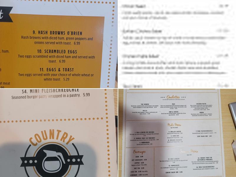 Country Kettle Menu