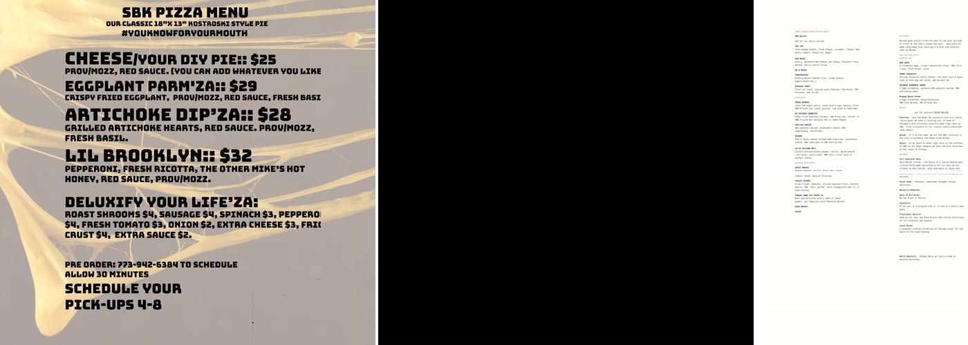 Sauce & Bread Kitchen Menu