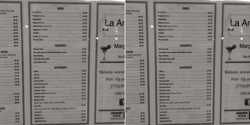 La Amistad Restaurant Menu