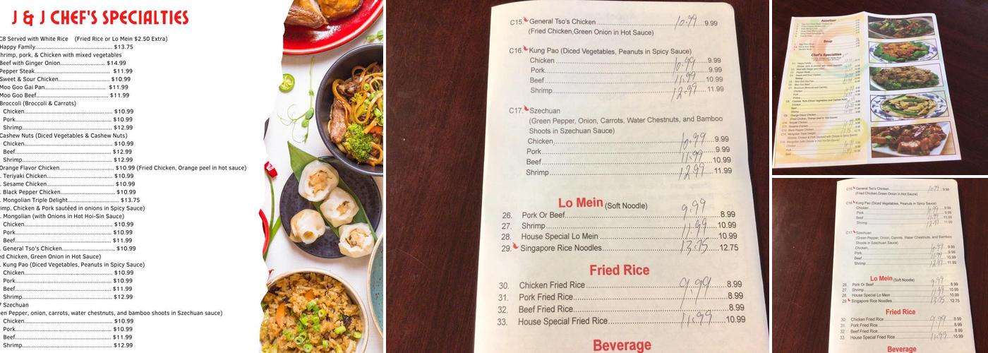 J&J Chinese Cafe Menu