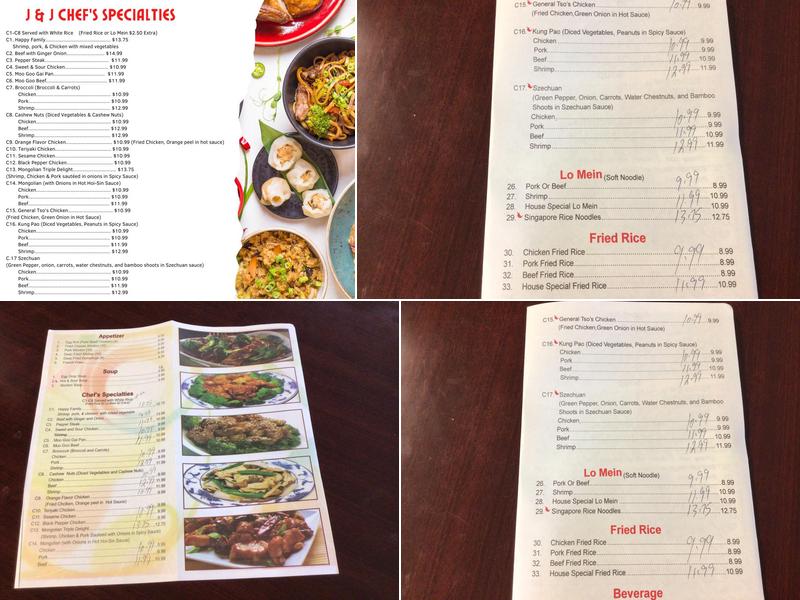 J&J Chinese Cafe Menu