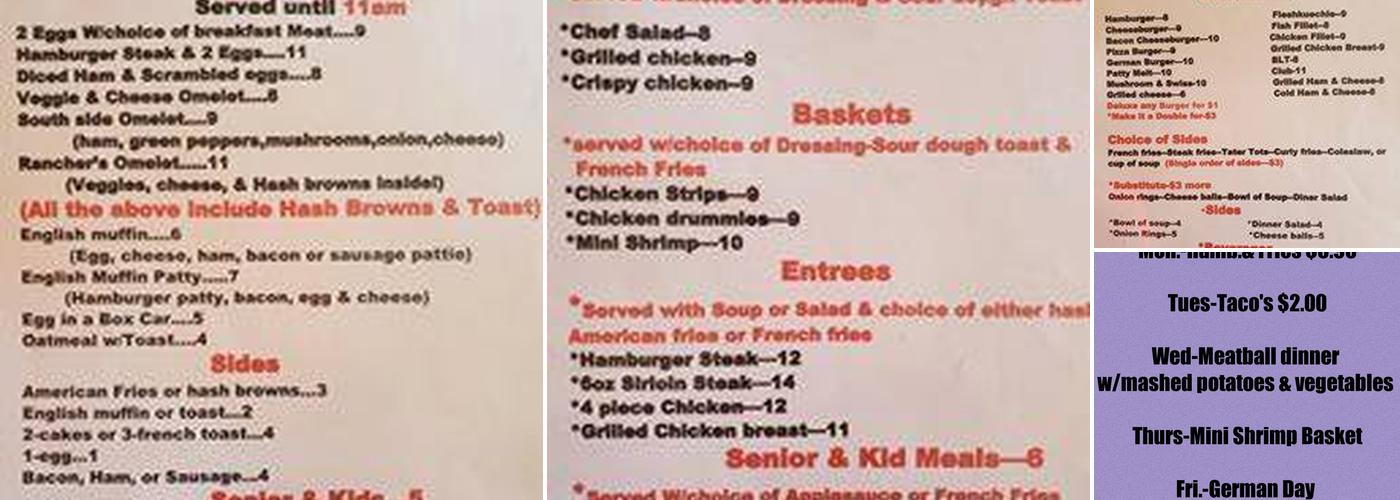 South Side Diner Menu