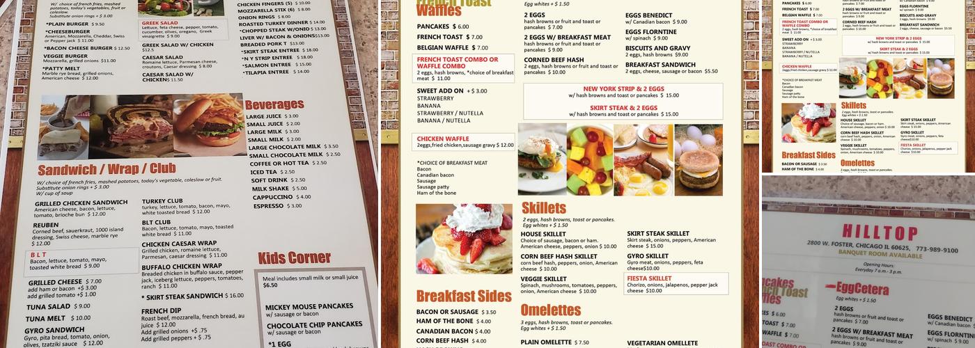 Hilltop Restaurant Menu