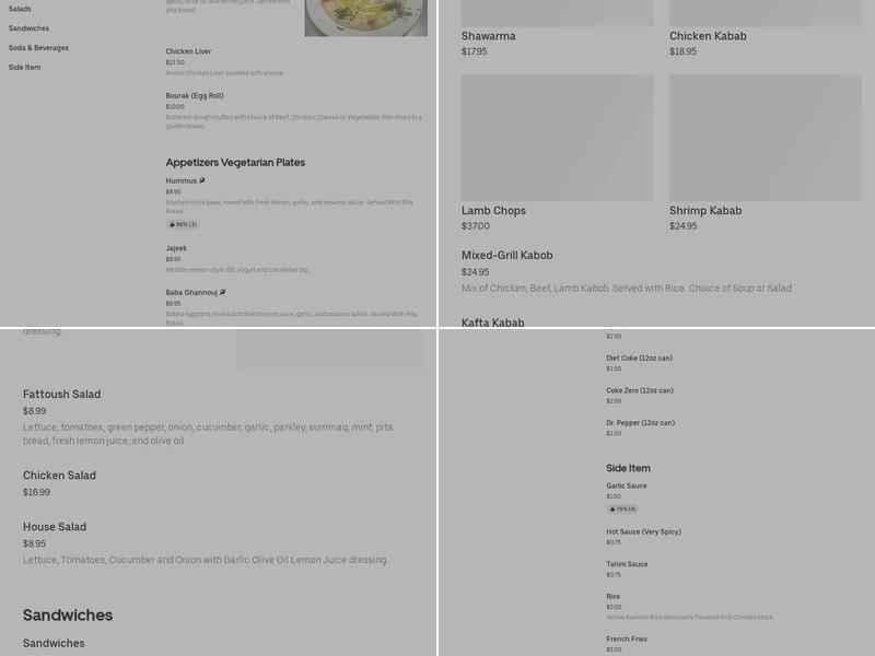 Juliana Restaurant Menu