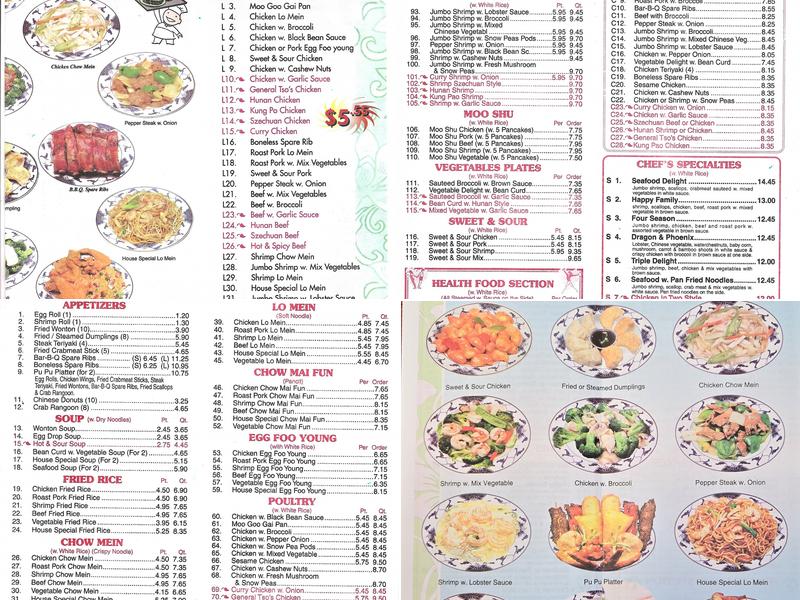 China King Menu