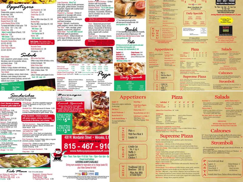 Fat Boyz Pizza & Stuff Menu