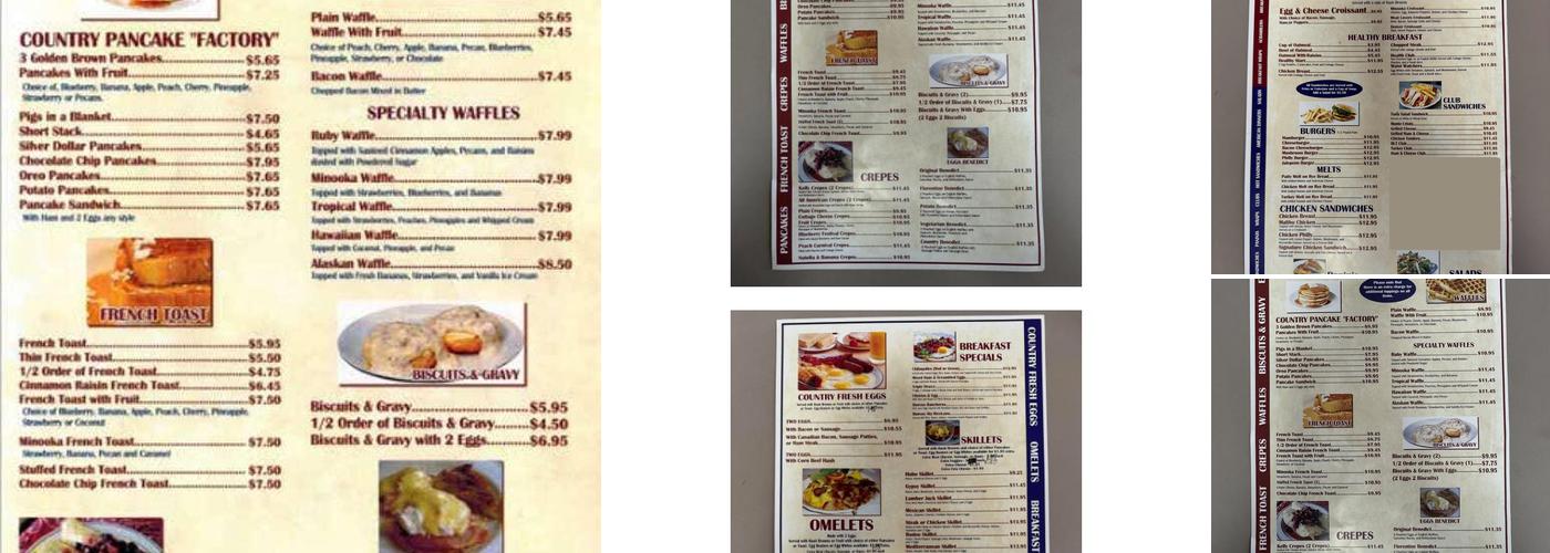 Ruby's Pancake House Minooka Menu
