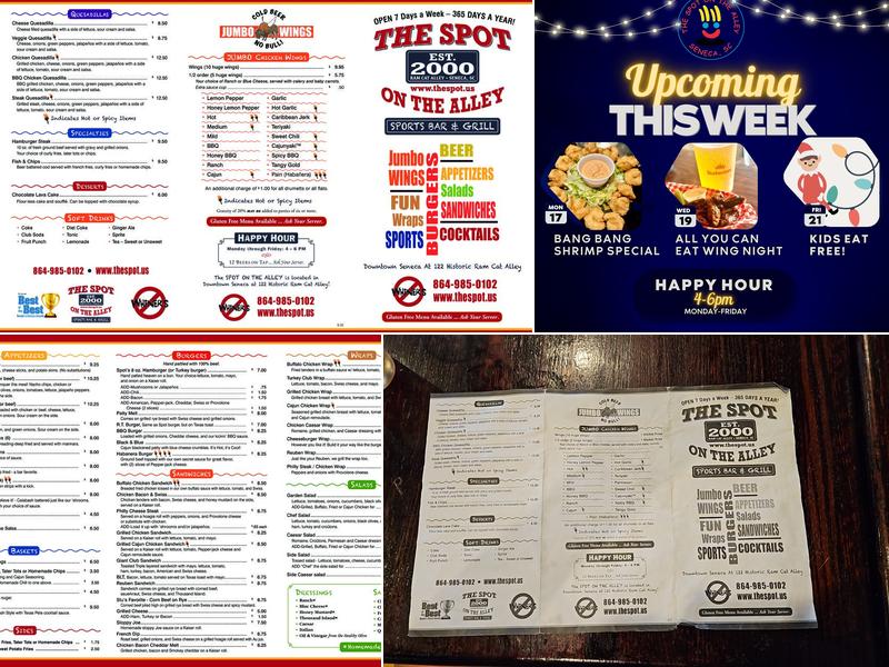 The Spot on the Alley Menu