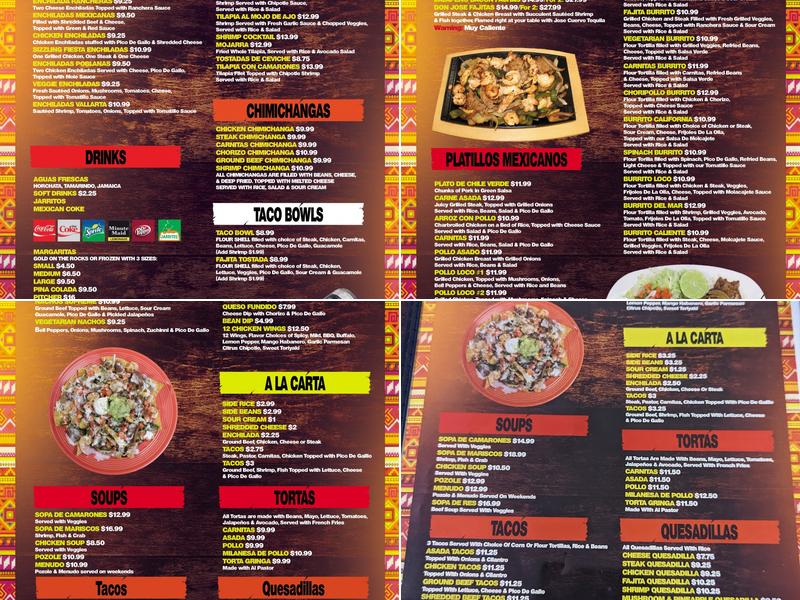 Mas Tequila Cantina & Grill Menu